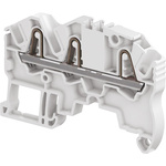 Entrelec ZK2.5 Series Grey Standard Din Rail Terminal, 2.5mm², Single-Level, Spring Clamp Termination