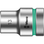 Wera 13mm Hex Socket With 1/2 in Drive , Length 37 mm