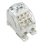 Weidmuller Distribution Block, 9 Way, 16 mm², 25 mm², 35 mm², 185 mm², 353A, 1 kV ac, 1.5 kV dc, 600 V, Grey