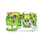 Wago TOPJOB S, 2102 Series Green/Yellow Earth Terminal Block, 2.5mm², Single-Level, Push-In Cage Clamp Termination,