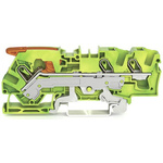 Wago TOPJOB S, 2106 Series Green/Yellow Earth Terminal Block, 6mm², Single-Level, Push-In Cage Clamp Termination, ATEX,