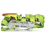 Wago TOPJOB S, 2116 Series Green/Yellow Earth Terminal Block, 16mm², Single-Level, Push-In Cage Clamp Termination,