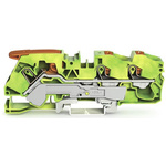 Wago TOPJOB S, 2116 Series Green/Yellow Earth Terminal Block, 16mm², Single-Level, Push-In Cage Clamp Termination,