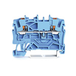 Wago TOPJOB S, 2202 Series Blue Feed Through Terminal Block, 2.5mm², Single-Level, Push-In Cage Clamp Termination,