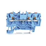 Wago TOPJOB S, 2202 Series Blue Feed Through Terminal Block, 2.5mm², Single-Level, Push-In Cage Clamp Termination,