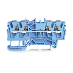 Wago TOPJOB S, 2202 Series Blue Feed Through Terminal Block, 2.5mm², Single-Level, Push-In Cage Clamp Termination,