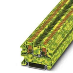 Phoenix Contact PTV Series Green, Yellow Feed Through Terminal Block, 0.14 → 2.5mm², Single-Level, Push In