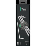 Wera 9 pieces Hex Key Set,  L Shape 1.5mm Ball End