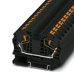 Phoenix Contact PT 16 N BK Series Black Component Terminal Block, 25mm², Push In Termination, ATEX, IECEx