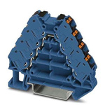 Phoenix Contact PTRV 4-PV BU/BK Series Blue DIN Rail Terminal Block, 0.14 → 2.5mm², Push In Termination