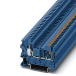 Phoenix Contact PTU 2.5 BU Series Blue Feed Through Terminal Block, 0.14 → 4mm², Push In Termination