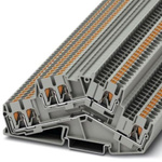 Phoenix Contact PTTBS 2.5-TWIN Series Grey Double Level Terminal Block, 0.14 → 4mm², Push In Termination