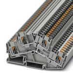 Phoenix Contact PTTBS 4-PV Series Grey Double Level Terminal Block, 0.2 → 6mm², Push In Termination, ATEX, IECEx
