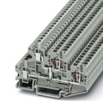 Phoenix Contact STTBU 4 Series Grey Double Level Terminal Block, 0.08 → 6mm², Spring Cage Termination