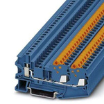 Phoenix Contact 5-TWIN, QTCU 2 Series Blue Feed Through Terminal Block, 0.5 → 2.5mm², Quick Connect Termination,