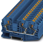 Phoenix Contact PT 16-TWIN N BU Series Blue Component Terminal Block, 25mm², Push In Termination, ATEX, IECEx