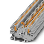 Phoenix Contact PTV Series Grey Knife Disconnect Terminal Block, Push In Termination