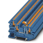 Phoenix Contact PTV Series Blue Knife Disconnect Terminal Block, Push In Termination