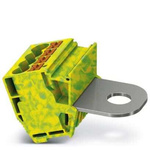Phoenix Contact AGK PT Series Green/Yellow DIN Rail Terminal Block, 10mm², Single-Level, Push In Termination