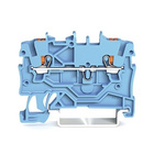 Wago TOPJOB S, 2200 Series Blue Feed Through Terminal Block, 1mm², Single-Level, Push-In Cage Clamp Termination, ATEX,