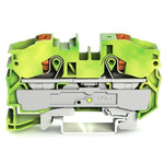 Wago TOPJOB S, 2216 Series Green/Yellow Earth Terminal Block, 16mm², Single-Level, Push-In Cage Clamp Termination,