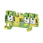 Weidmuller AS3C 2.5 PE Series Green/Yellow Feed Through Terminal Block, 1-Level, Snap On Termination