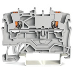 Wago TOPJOB S, 2201 Series Grey Feed Through Terminal Block, 1.5mm², Single-Level, Push-In Cage Clamp Termination,