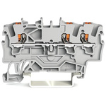 Wago TOPJOB S, 2201 Series Grey Feed Through Terminal Block, 1.5mm², Single-Level, Push-In Cage Clamp Termination,