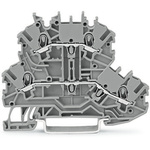 Wago TOPJOB S, 2000 Series Grey DIN Rail Terminal Block, 1mm², Double-Level, Push-In Cage Clamp Termination, ATEX, IECEx