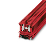 Phoenix Contact UK 6 N RD Series Red Feed Through Terminal Block, 6mm², 1-Level, Screw Termination