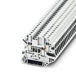 Phoenix Contact UT 4-TWIN WH Series White Feed Through Terminal Block, 4mm², 1-Level, Screw Termination