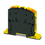 Phoenix Contact PTPOWER 95 P-FE-F Series Black, Yellow Terminal Block, 95mm², 1-Level, PowerTurn Termination