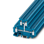 Phoenix Contact MBKKB 2.5-PV BU Series Blue Feed Through Terminal Block, 2.5mm², 2-Level, Screw Termination