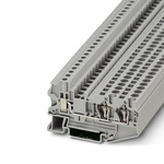 Phoenix Contact STU 4-TWIN Series Grey Feed Through Terminal Block, 4mm², 1-Level, Spring Cage Termination