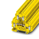 Phoenix Contact UTTB 4 YE Series Yellow Feed Through Terminal Block, 4mm², Double-Level, Screw Termination