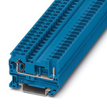 Phoenix Contact ST 4/ 1P BU Series Blue Feed Through Terminal Block, 4mm², 1-Level, Plug In, Spring Cage Termination