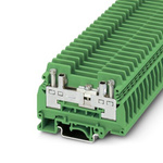Phoenix Contact URTK/S GN Series Green Test Disconnect Terminal Block, 6mm², 1-Level, Screw Termination