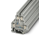 Phoenix Contact UKK 5-2R/1K4/UL-UR/10K/O-UL Series Grey Component Terminal Block, 4mm², 2-Level, Screw Termination