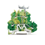Wago TOPJOB S, 2002 Series Green/Yellow Earth Terminal Block, 2.5mm², Double-Level, Push-In Cage Clamp Termination, ATEX