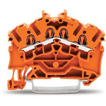 Wago TOPJOB S Series Orange DIN Rail Terminal Block, 2.5mm², 1-Level, Push In Termination, ATEX, CSA, IECEx