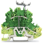 Wago TOPJOB S Series Green, Yellow DIN Rail Terminal Block, 1mm², 2-Level, Push-In Cage Clamp Termination, ATEX, EAC