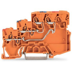 Wago TOPJOB S Series Orange DIN Rail Terminal Block, 1mm², 3-Level, Push-In Cage Clamp Termination