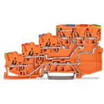 Wago TOPJOB S Series Orange DIN Rail Terminal Block, 1mm², 4-Level, Push-In Cage Clamp Termination