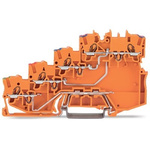 Wago TOPJOB S Series Orange DIN Rail Terminal Block, 1mm², 4-Level, Push-In Cage Clamp Termination