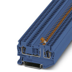 Phoenix Contact ST 2.5-MT BU Series Blue DIN Rail Terminal Block, Single-Level, Spring Clamp Termination