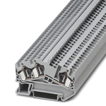 Phoenix Contact STS 4-TWIN Series Grey DIN Rail Terminal Block, Single-Level, Spring Clamp Termination