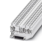Phoenix Contact ST 2.5-TWIN WH Series White Feed Through Terminal Block, Single-Level, Spring Clamp Termination