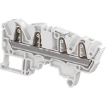 Entrelec ZK4 Series Grey Feed Through Terminal Block, 4mm², Single-Level, Spring Clamp Termination