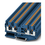 Phoenix Contact PT 6-QUATTRO BU Series Grey Feed Through Terminal Block, Single-Level, Push In Termination