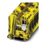 Phoenix Contact UT 35-FE Series Black, Yellow Feed Through Terminal Block, Single-Level, Screw Termination
